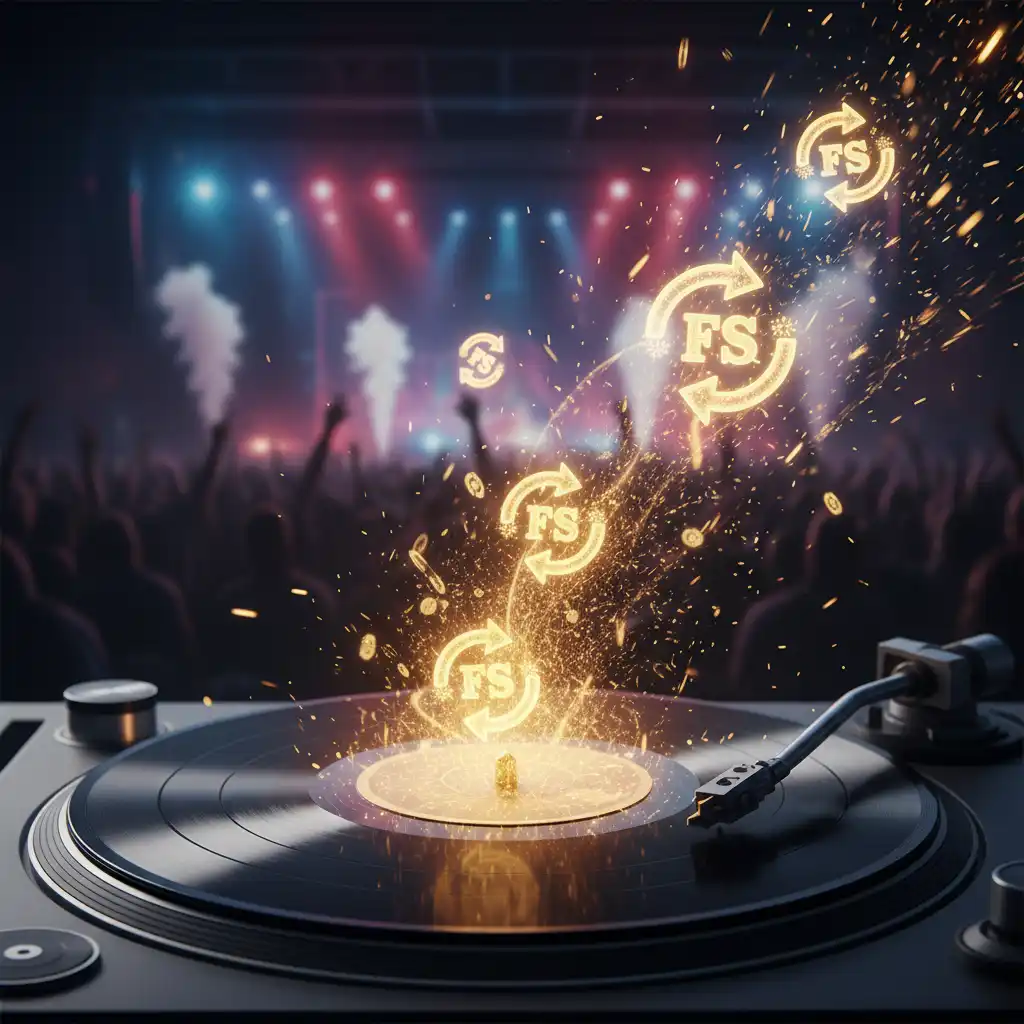 Play Me tile interaction - finger holding a glowing musical tile as multiplier climbs